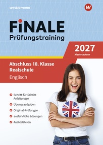 Produktabbildung zu FiNALE Prüfungstraining Abschluss 10. Klasse Realschule Niedersachsen - Englisch 2027 Arbeitsbuch mit Lösungsheft und Audio-Dateien