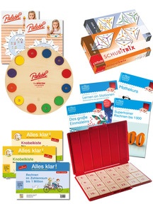 Produktabbildung zu Startchancen-Paket Mathe Rechnen bis 1000 - Lernhilfen für die Klassen 3 und 4 – Übungshefte, Lernscheiben, Übungskarten, Lernspiele … mit Selbstkontrolle 