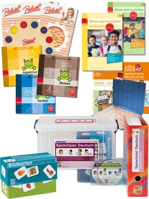 Produktabbildung zu Startchancen-Paket Deutsch Grundwortschatz - Lehrmittel und Lernhilfen für die Klassen 1 und 2 - Bild- und Wortkarten, Arbeitsblätter, Übungshefte, Hördateien, Lernspiele uvm