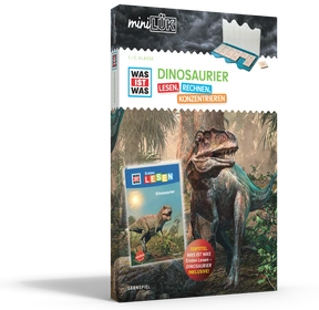 Produktabbildung zu miniLÜK-Set - WAS IST WAS Dinosaurier - Lesen+Rechnen 1. Klasse