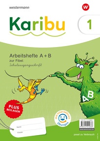 Produktabbildung zu Karibu - Ausgabe 2024 - Paket Arbeitshefte 1 (Teil A und B) Schulausgangsschrift zur Fibel Verbrauch - plus Beilagen und mit interaktiven Übungen