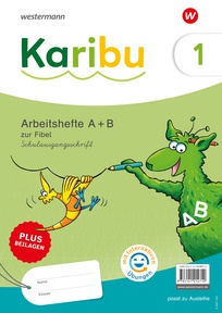 Produktabbildung zu Karibu - Ausgabe 2024 - Paket Arbeitshefte 1 (Teil A und B) Schulausgangsschrift zur Fibel Ausleihe - plus Beilagen und mit interaktiven Übungen