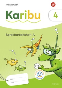 Produktabbildung zu Karibu - Ausgabe 2024 - Spracharbeitshefte 4 mit interaktiven Übungen - "Verbrauch, mit Diagnoseheft ""Das kann ich"" Sprache 4"