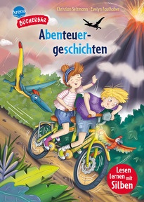 Produktabbildung zu Abenteuergeschichten - Bücherbär: Erstlesebuch mit Silbentrennung; actionreiche Zeitreise – mit Sauriern, Ufos und Rittern, für die 1. Klasse, ab 6 Jahren