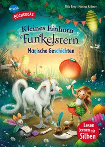 Produktabbildung zu Kleines Einhorn Funkelstern. Magische Geschichten - Bücherbär: Erstlesebuch mit Silbenmethode, 4 zauberhafte Einhorn-Geschichten für die 1. und 2. Klasse