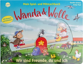 Produktabbildung zu Mein Spiel- und Mitmachbuch – Wanda und Wolle. Wir sind Freunde, du und ich - Gefühle aus dem Kinderalltag erleben und begleiten! Ein Spiel- und Mitmachbuch mit Wippe, Klappen und Schiebern ab 2 Jahren. Bauernhof. Schafe