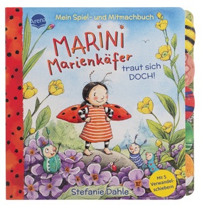 Produktabbildung zu Mein Spiel- und Mitmachbuch. Marini Marienkäfer traut sich DOCH! - Einfühlsames Pappbilderbuch mit vielen Verwandelschiebern über das Angst haben und sich Trauen, das Kindern ab 2 Jahren dabei hilft mit starken Gefühlen umzugehen
