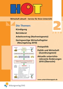 Abbildung zur Reihe HOT - Unterrichtsmagazin für Wirtschaftsfächer - Jahrgang 2010