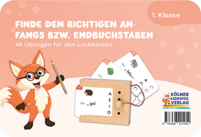 Produktabbildung zu Lochkasten - Finde den richtigen Anfangs- und Endbuchstaben 6-7 - Kartensatz