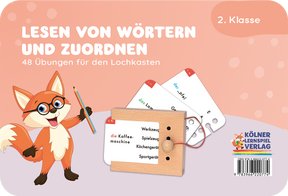 Produktabbildung zu Lochkasten - Lesen von Wörtern und Zuordnen 7-8 - Kartensatz