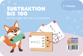 Produktabbildung zu Lochkasten - Subtraktion bis 100, 8-9 - Kartensatz