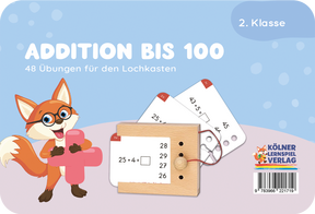 Produktabbildung zu Lochkasten - Addition bis 100, 8-9 - Kartensatz