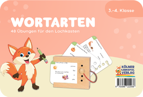 Produktabbildung zu Lochkasten - Wortarten, 3.-4. Klasse - Kartensatz