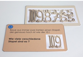 Produktabbildung zu Aufgabenkarten zu den Stapelzahlen - 42 Karten in Kartonschachtel