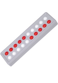 Produktabbildung zu SCHUBI Abaco 20 - Modell B - 5/5 Kugeln versetzt (rot/weiss)