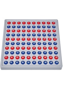 Produktabbildung zu SCHUBI Abaco 100 mit Zahlen - Modell A - 10/10 Kugeln (rot/blau)