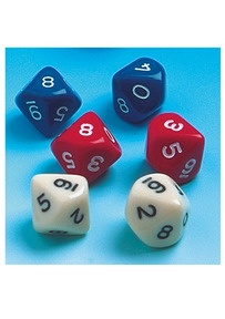 Produktabbildung zu Schulwürfel Dekaeder - 0 - 9, 12 Stück