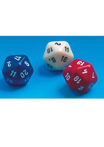 Produktabbildung zu Schulwürfel Ikosaeder - 1 - 20, 12er Set