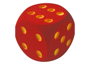 Produktabbildung zu Riesen-Augenwürfel rot - Schaumstoff, 16 cm