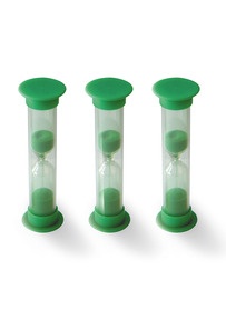 Produktabbildung zu Mini Sanduhr grün - 1 Minute - 9 cm hoch, 3 Stück