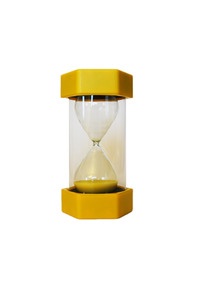 Produktabbildung zu Kleine Sanduhr gelb - 3 Minuten - 16 cm hoch