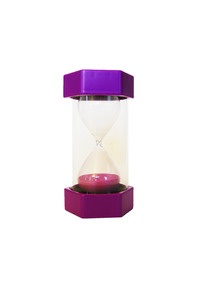 Produktabbildung zu Kleine Sanduhr violett - 15 Minuten - 16 cm hoch