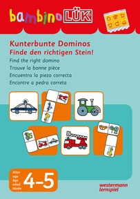 Produktabbildung zu bambinoLÜK - 4/5 Jahre - Vorschule - Kunterbunte Dominos Finde den richtigen Stein