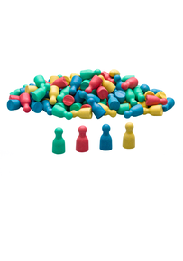Produktabbildung zu Set Spielfiguren (Halmakegel) - RE-Wood®, 4-farbig, 100 St.