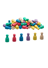 Produktabbildung zu Set Spielfiguren (Halmakegel) - RE-Wood®, 6-farbig,  60 St.