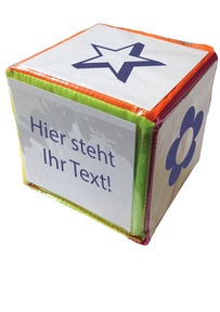 Produktabbildung zu Blanko-Würfel mit Einstecktaschen - klein, Kantenlänge 10 cm