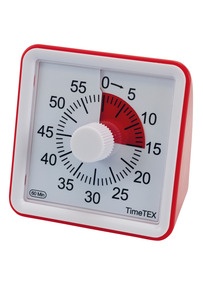 Produktabbildung zu Zeitdauer-Uhr "lautlos" compact - rot