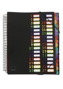 Produktabbildung zu TimeTEX Tisch-Fächermappe 1-32 A4 - farbig mit Verschlussgummi