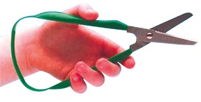 Produktabbildung zu Lernschere «Easy-Grip» - grün, für Linkshänder, 45 mm