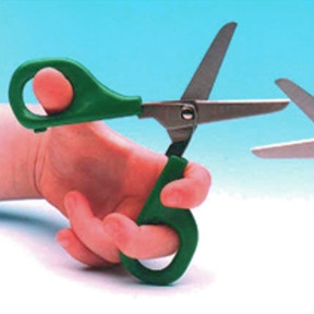 Produktabbildung zu Selbstöffnende Schere für Linkshänder - grün, 45 mm