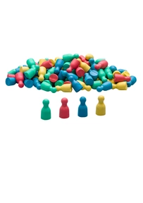 Produktabbildung zu Set Spielfiguren (Halmakegel) aus RE-WOOD, 4-fb., 100 St.