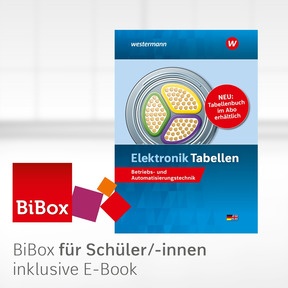 Produktabbildung zu Elektronik Tabellen - BiBox - Das digitale Unterrichtssystem Betriebs- und Automatisierungstechnik - Einzellizenz für Schüler/-innen (4 Schuljahre) - 5. Auflage 2022