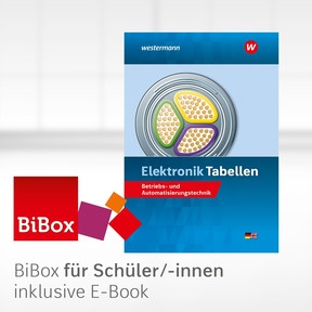 Produktabbildung zu Elektronik Tabellen - BiBox - Das digitale Unterrichtssystem Betriebs- und Automatisierungstechnik - Einzellizenz für Schüler/-innen (4 Schuljahre) - 6. Auflage 2024