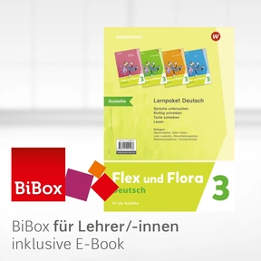 Produktabbildung zu Flex und Flora - Ausgabe 2021 - BiBox – Das digitale Unterrichtssystem zum Lernpaket 3 (Druckschrift) für die Ausleihe - Einzellizenz für Lehrer/-innen (Dauerlizenz)
