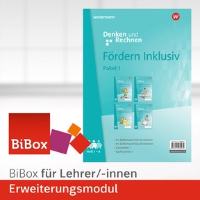 Produktabbildung zu Denken und Rechnen - Allgemeine Ausgabe 2024 - BiBox – Erweiterungsmodul Fördern Inklusiv Paket 1 (Heft 1 - 4) zum Schulbuch 1 - Kollegiumslizenz für Lehrer/-innen (Dauerlizenz)