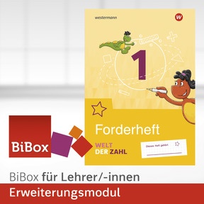 Produktabbildung zu Welt der Zahl - Ausgabe 2022 für Sachsen - BiBox - Erweiterungsmodul Forderarbeitsheft 1 - Kollegiumslizenz für Lehrer/-innen (Dauerlizenz)