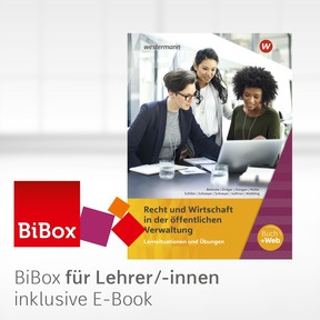 Produktabbildung zu Ausbildung in der öffentlichen Verwaltung - BiBox - Das digitale Unterrichtssystem Lernsituationen Recht und Wirtschaft - Kollegiumslizenz für Lehrer/-innen (1 Schuljahr) - 7. Auflage 2025
