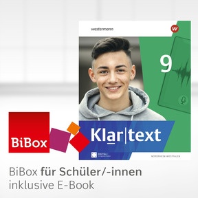 Produktabbildung zu Klartext - Differenzierende Ausgabe 2022 für Nordrhein-Westfalen - BiBox - Das digitale Unterrichtssystem 9 - Klassenlizenz Premium (1 Schuljahr)