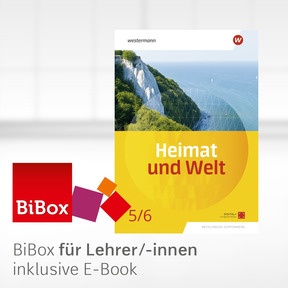Produktabbildung zu Heimat und Welt – Ausgabe 2026 für Mecklenburg-Vorpommern - BiBox – Das digitale Unterrichssystem 5/6 - Einzellizenz für Lehrer/-innen (Dauerlizenz)
