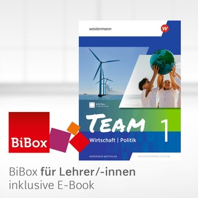 Produktabbildung zu TEAM - Arbeitsbücher Wirtschaft / Politik - Ausgabe 2026 für Realschulen und Gesamtschulen in Nordrhein-Westfalen - BiBox - Das digitale Unterrichtssystem 1 - Einzellizenz für Lehrer/-innen (Dauerlizenz)