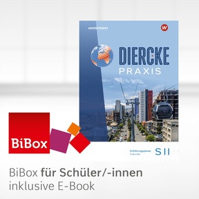Produktabbildung zu Diercke Praxis SII Erdkunde - Arbeits- und Lernbuch - Aktuelle Ausgabe für Gymnasien in Niedersachsen - BiBox - Das digitale Unterrichtssystem Einführungsphase - Einzellizenz für Schüler/-innen PrintPlus (1 Schuljahr)