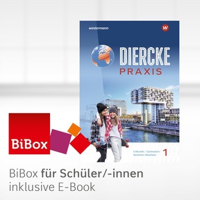 Produktabbildung zu Diercke Praxis SI Arbeits- und Lernbuch – Aktuelle Ausgabe für Nordrhein-Westfalen - BiBox – Das digitale Unterrichtssystem 1 - Klassensatz PrintPlus (1 Schuljahr)
