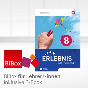 Produktabbildung zu Erlebnis Mathematik - Allgemeine Ausgabe 2023 - BiBox - Das digitale Unterrichtssystem 8 - Einzellizenz für Lehrer/-innen (Dauerlizenz)