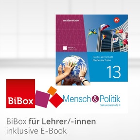 Produktabbildung zu Mensch und Politik SII - Ausgabe 2023 für Niedersachsen - BiBox - Das digitale Unterrichtssystem 13 - Kollegiumslizenz für Lehrer/-innen (1 Schuljahr)
