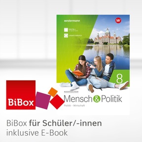Produktabbildung zu Mensch und Politik SI – Ausgabe 2026 für Niedersachsen - BiBox – Das digitale Unterrichtssystem 8 - Klassensatz PrintPlus (1 Schuljahr)