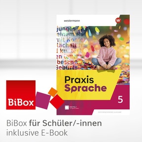Produktabbildung zu Praxis Sprache - Allgemeine Ausgabe 2025 - BiBox - Das digitale Unterrichtssystem 5 - Einzellizenz für Schüler/-innen (1 Schuljahr)